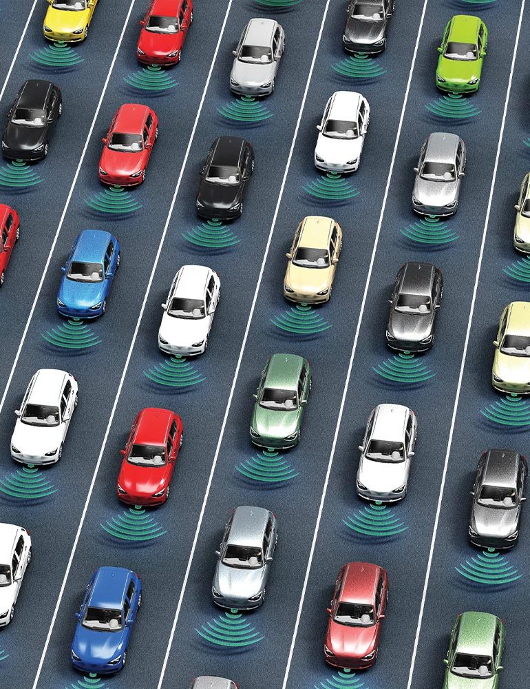 Representations of driverless vehicles on interstate