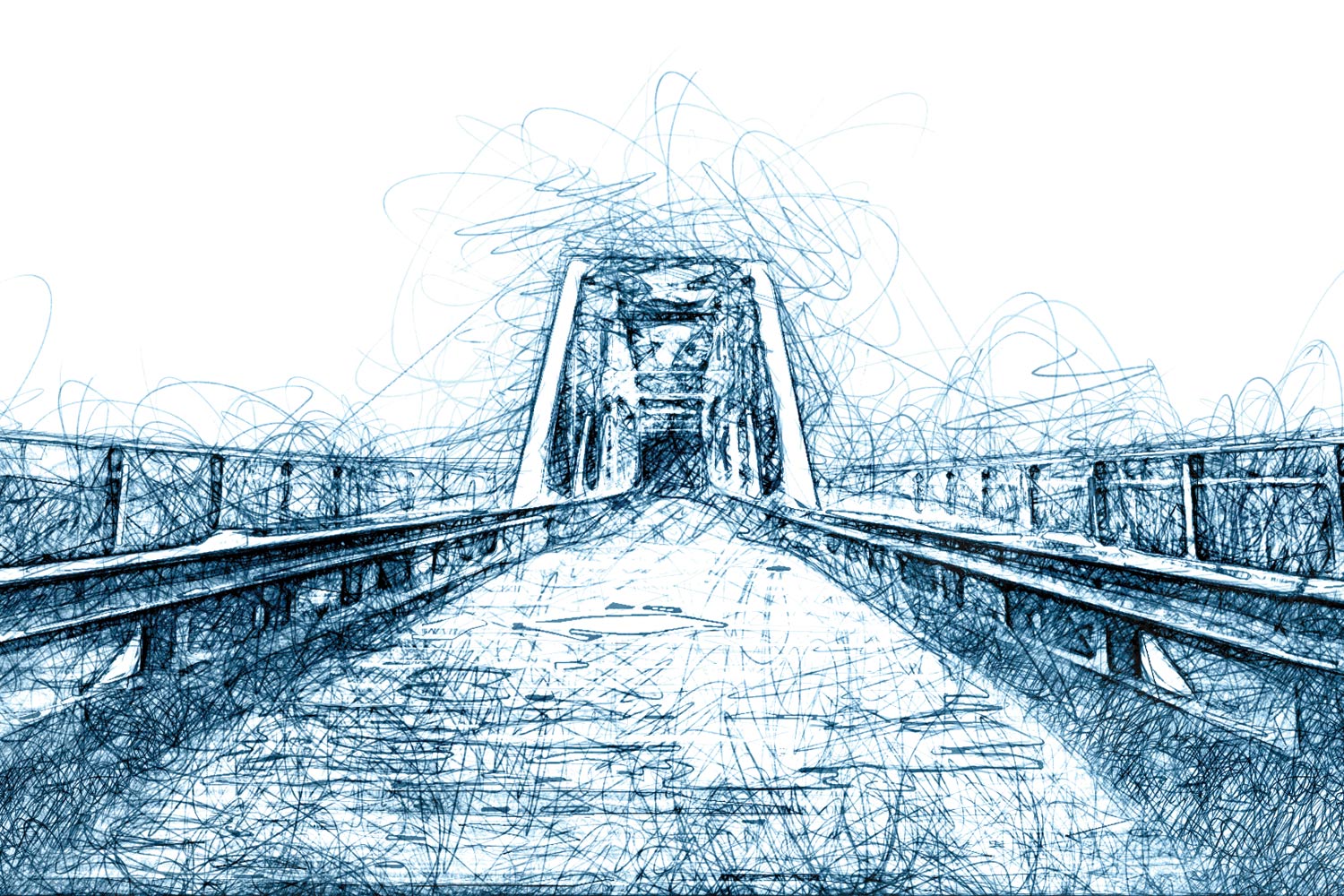 Stylized rendering of a bridge