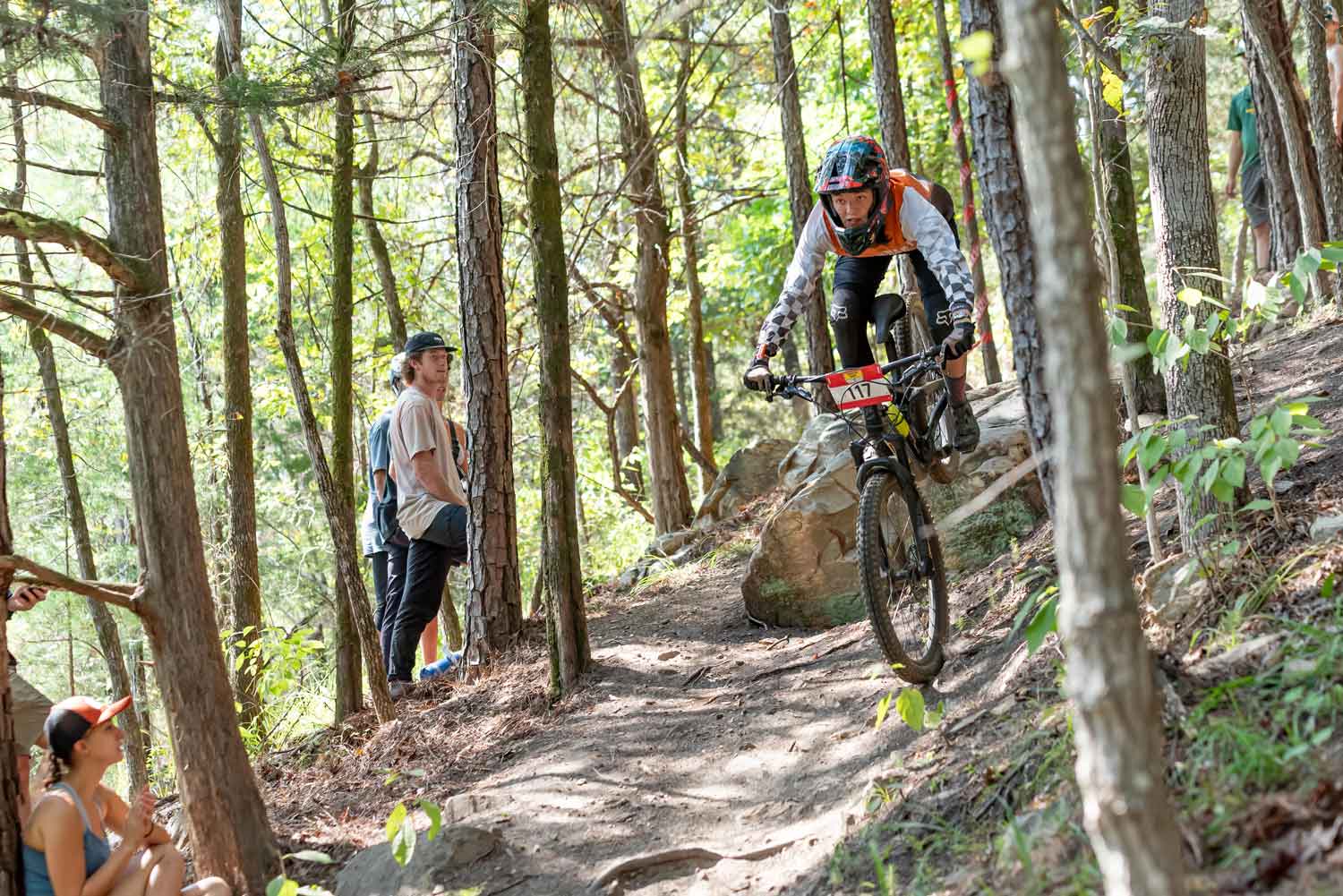 Avah Cherry riding her mountain bike