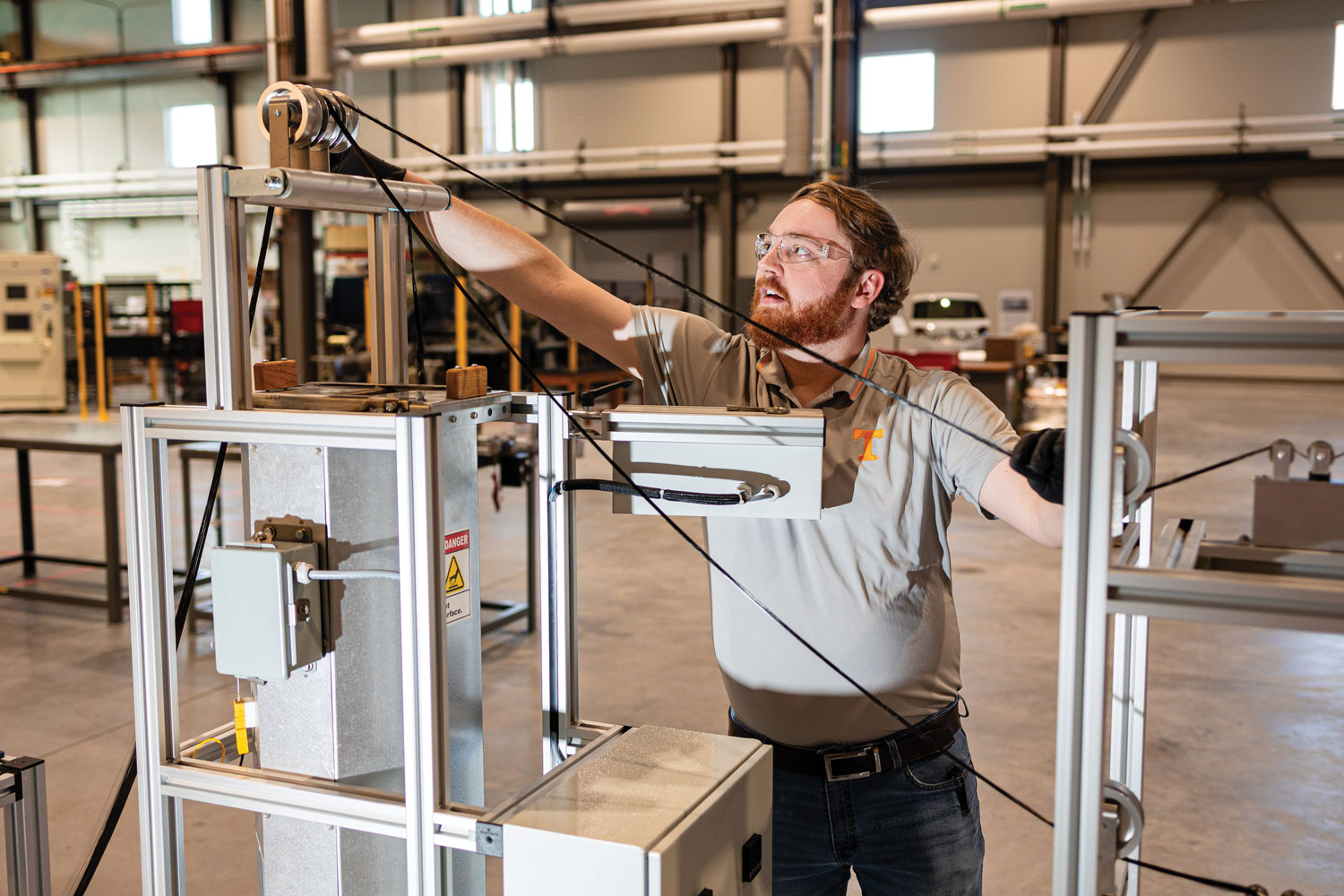 Students showing engineering tools