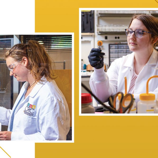 Goldwater Scholarship recipients working in lab