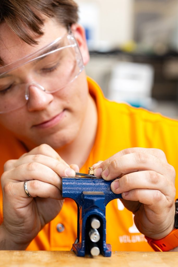 David Dabkowski working on a project in a lab
