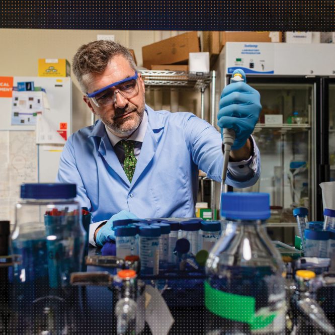 Paul Dalhaimer in the lab