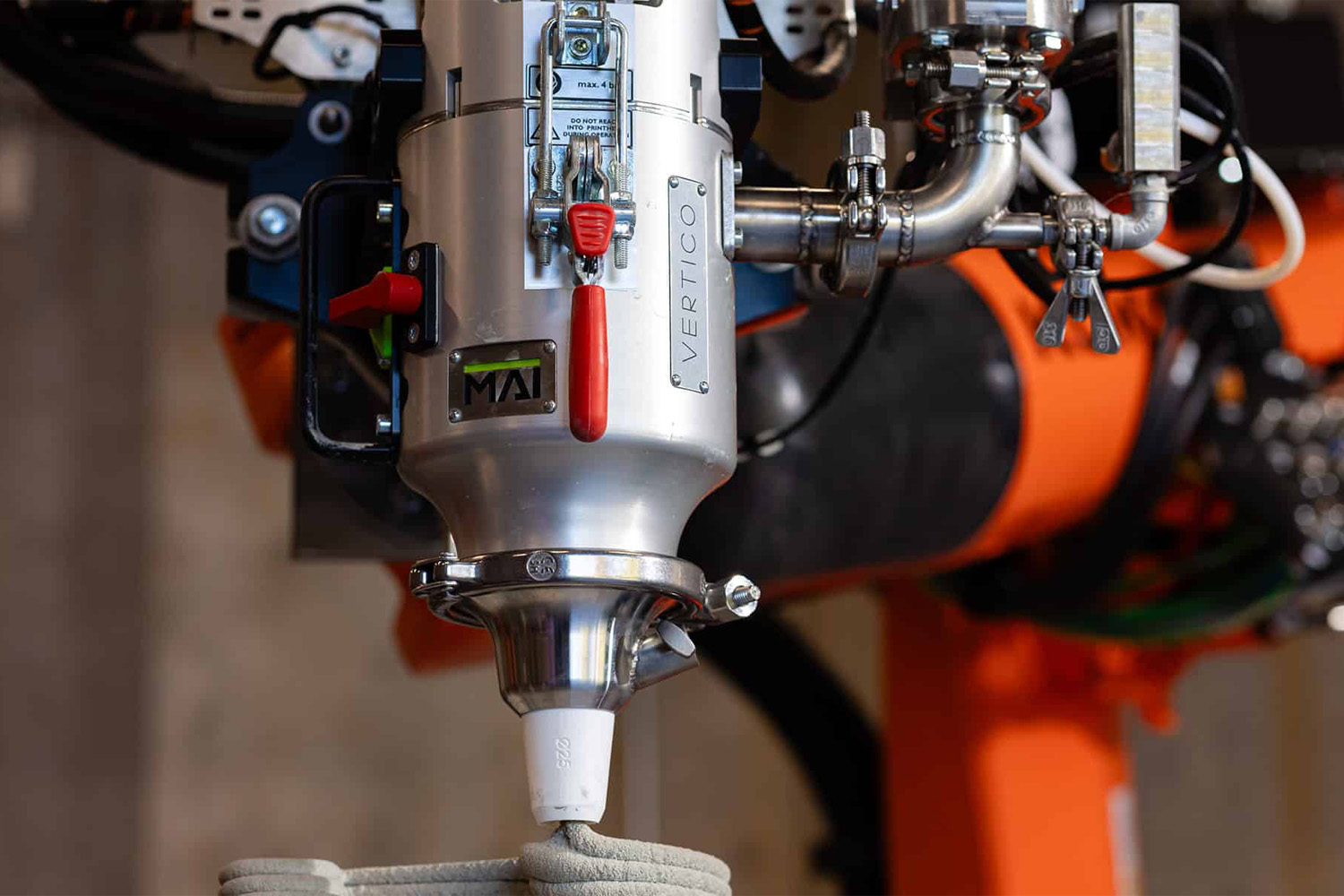 Closeup of Concrete Extruder