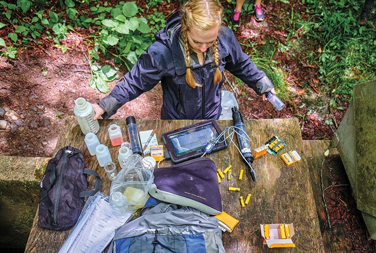 Taylor Blackstone Collects Water Samples
