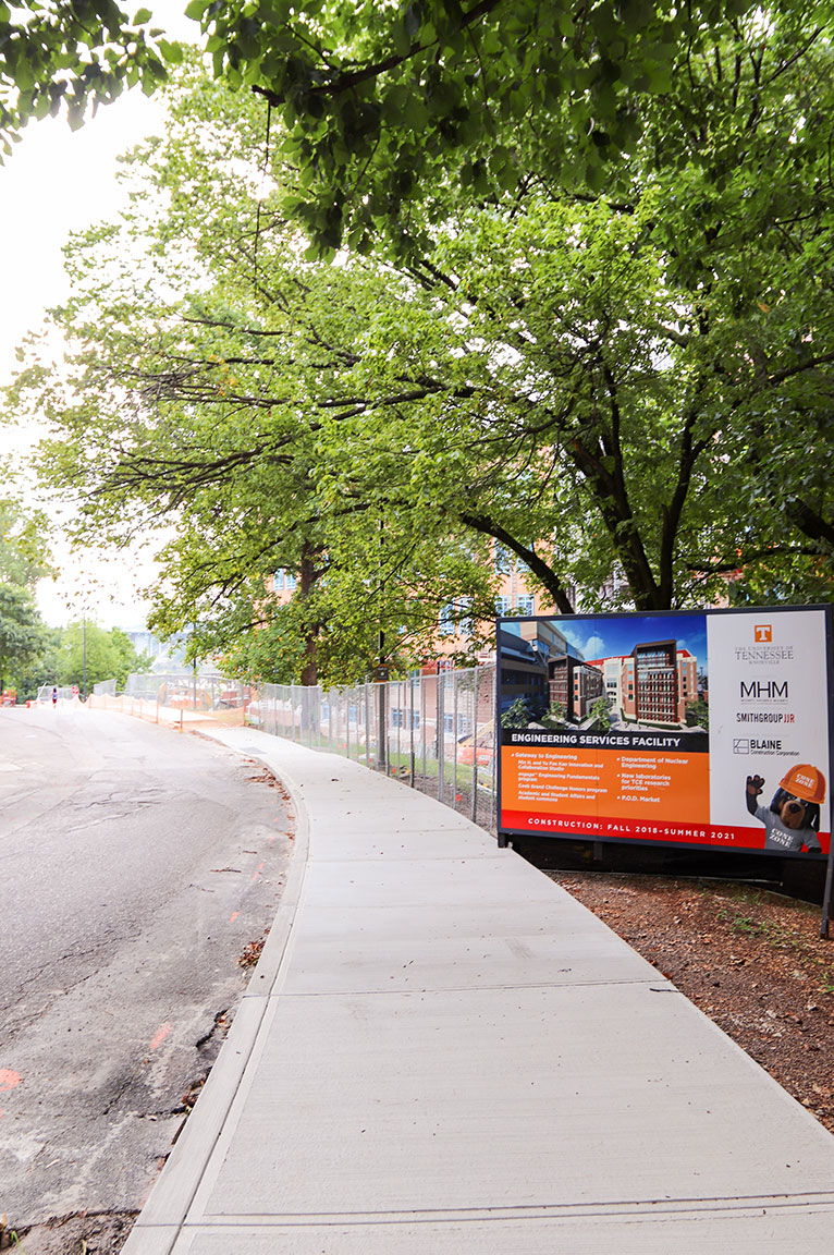 New sidewalk on lower drive