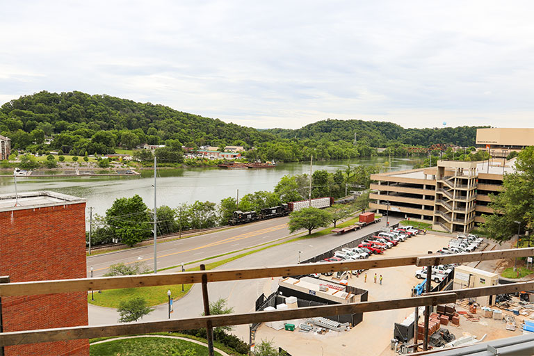 River View with train from 4th floor