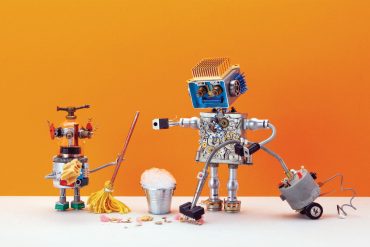Steampunk robots cleaning