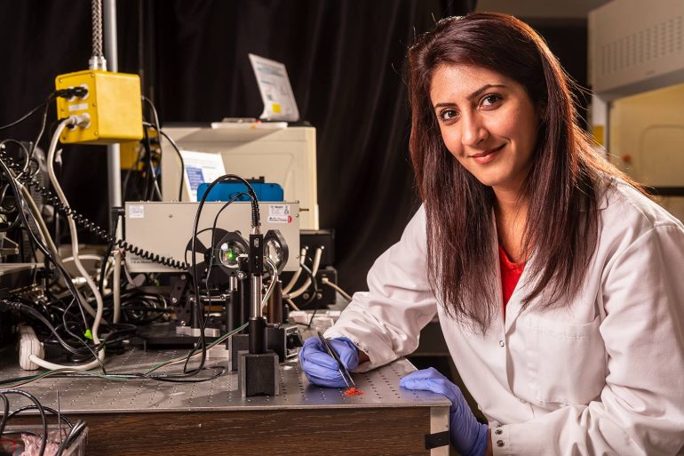 Mahshid Ahmadi in an MSE Lab