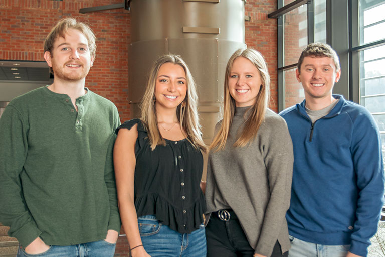 Group Shot of Students in Tickle Engineering Building