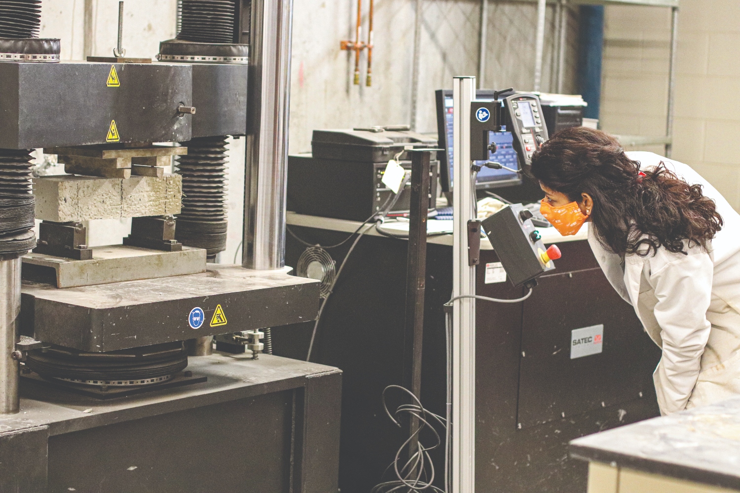 Debalina Ghosh working with precast concrete