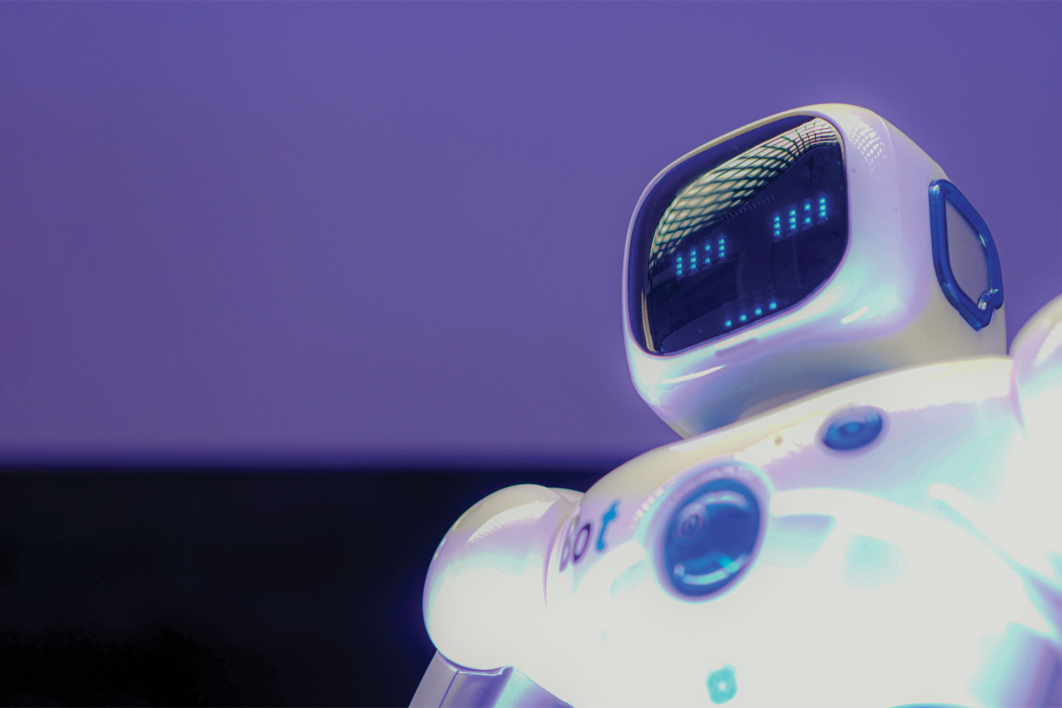 Close up view of robot
