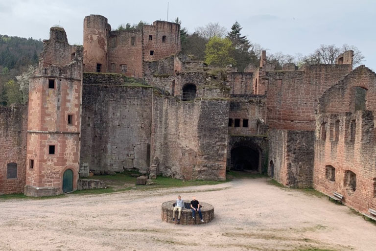 Alex and Evan visiting a castle in Germany