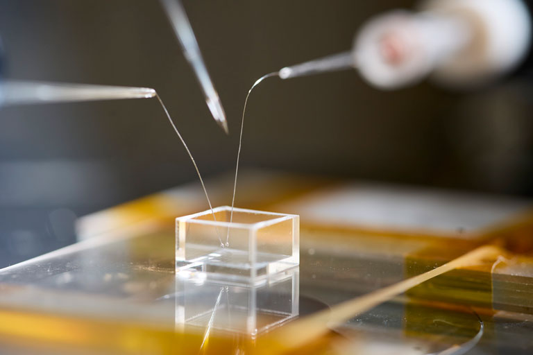 Testing materials in lab