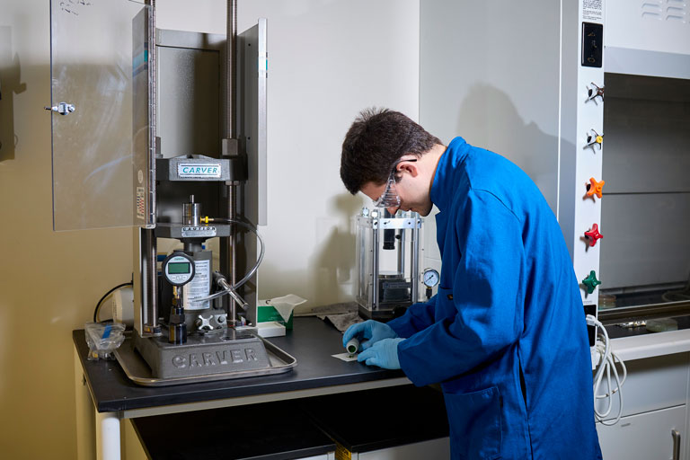 Student working in IAMMS lab