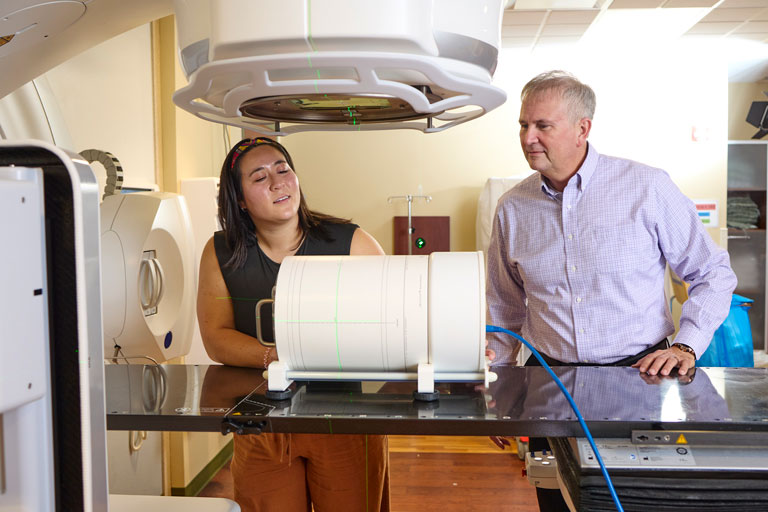 Grad student Annette Robbins and professor Michael Howard