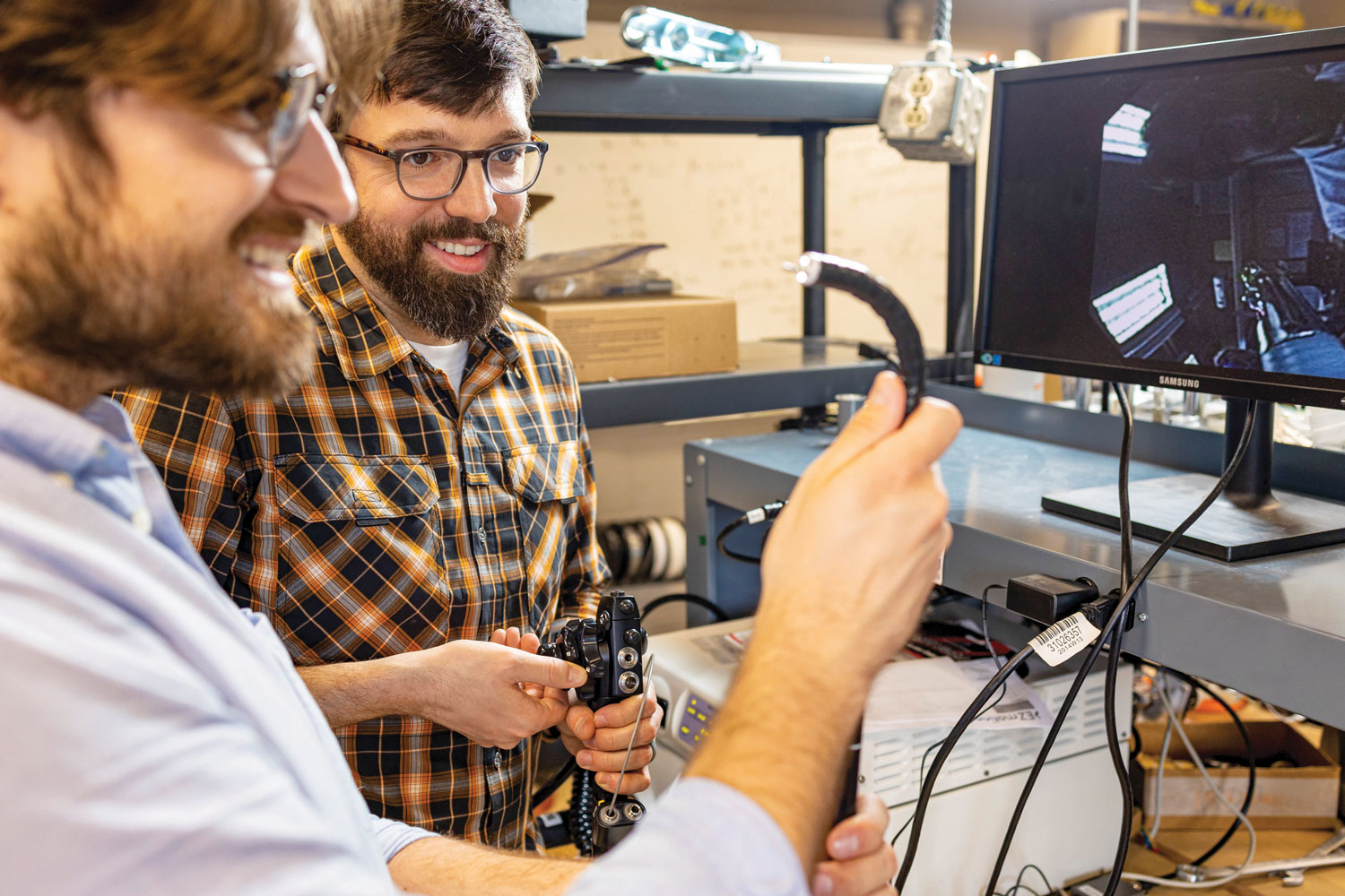Professor Rucker working on robotic surgical system