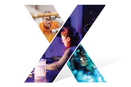 Collage of photos formed into an X.